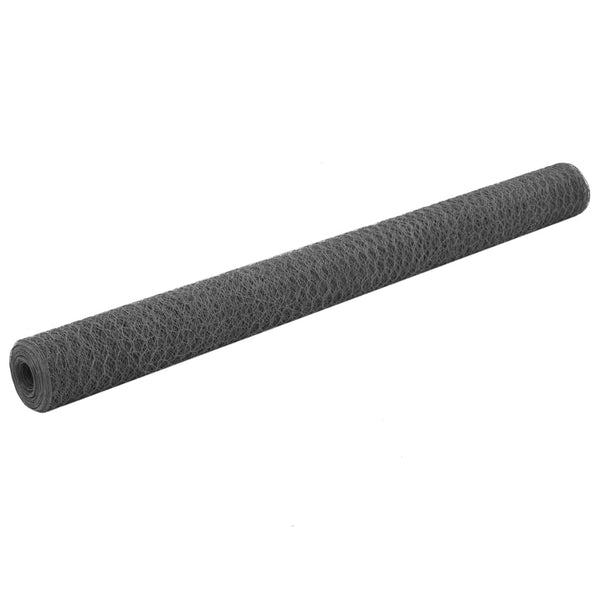 vidaXL Wire Mesh Fence Steel with PVC Coating 25x1.5 m Gray