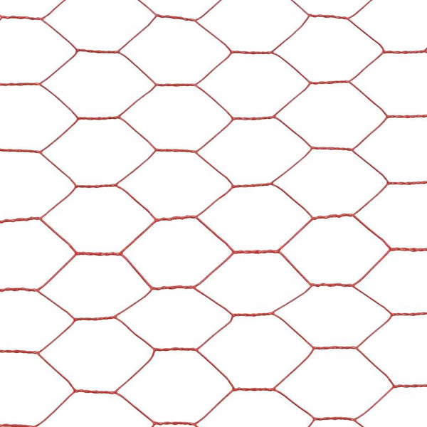 vidaXL Wire Mesh Fence Steel with PVC Coating 25x1 m Red
