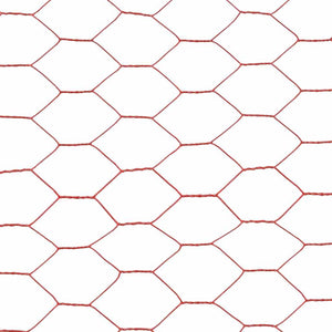 vidaXL Wire Mesh Fence Steel with PVC Coating 25x1 m Red