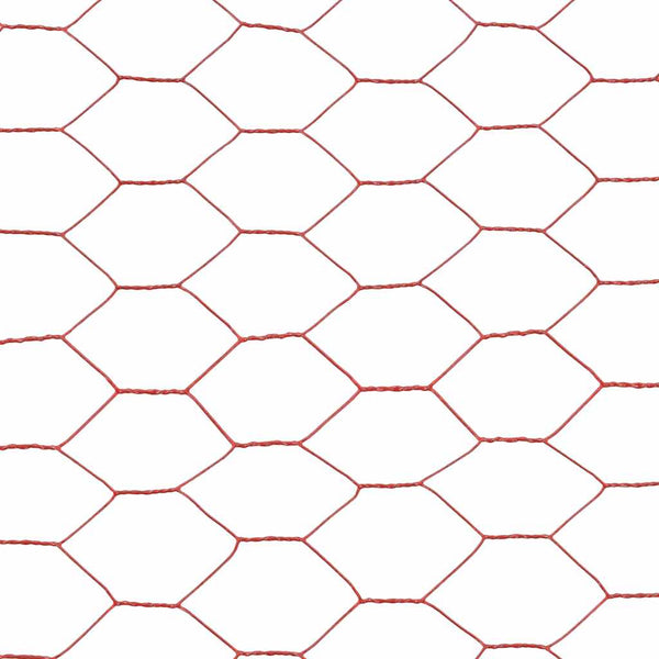 vidaXL Wire Mesh Fence Steel with PVC Coating 25x1 m Red