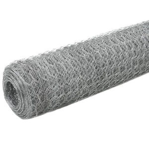 vidaXL Galvanized Steel Wire Fence 25x1.2 m Silver