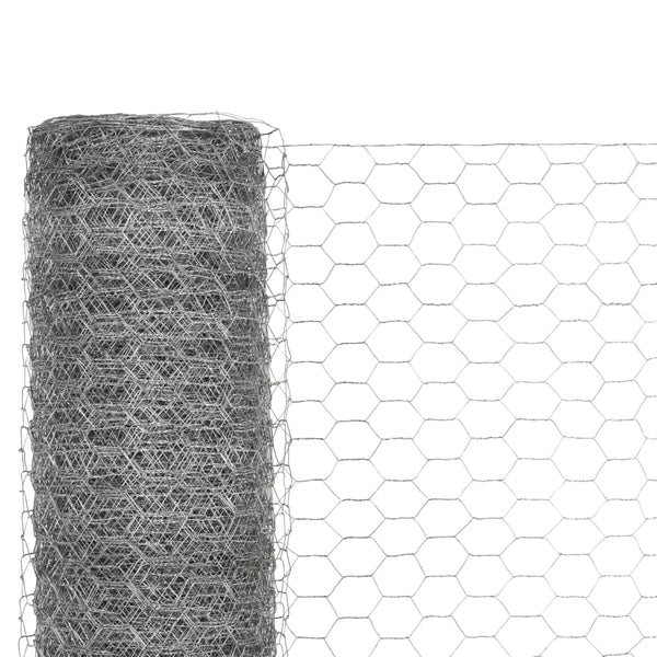 vidaXL Galvanised Steel Wire Mesh Fence 25x1.5 m Silver
