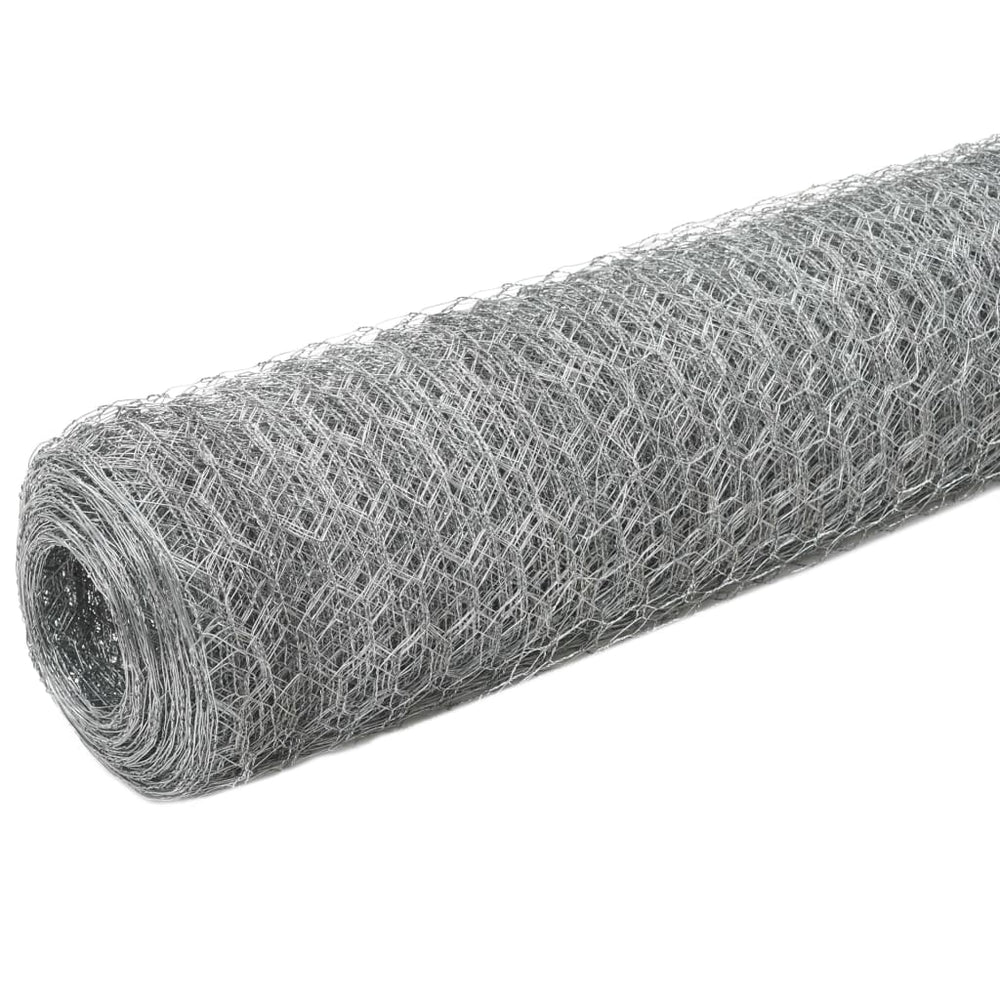 vidaXL Galvanized Steel Wire Fence 25x1.2 m Silver