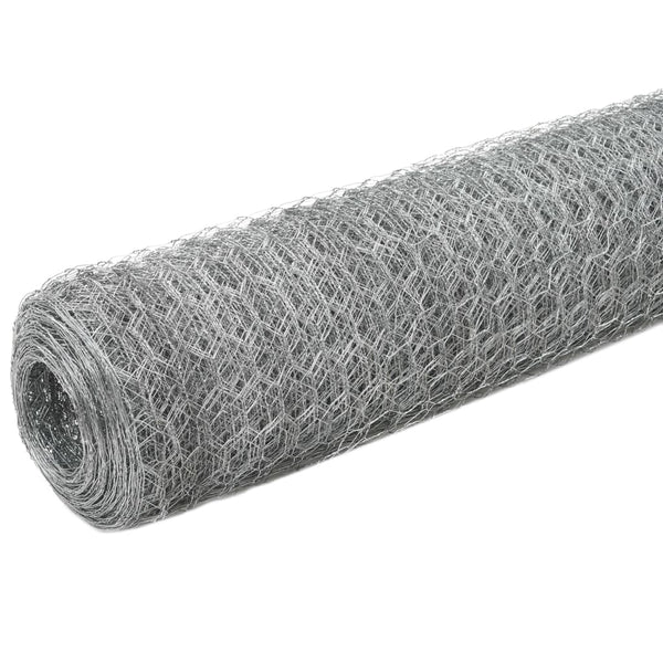 vidaXL Galvanized Steel Wire Fence 25x1.2 m Silver