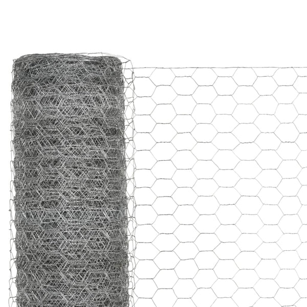 vidaXL Galvanized Steel Wire Fence 25x1.2 m Silver