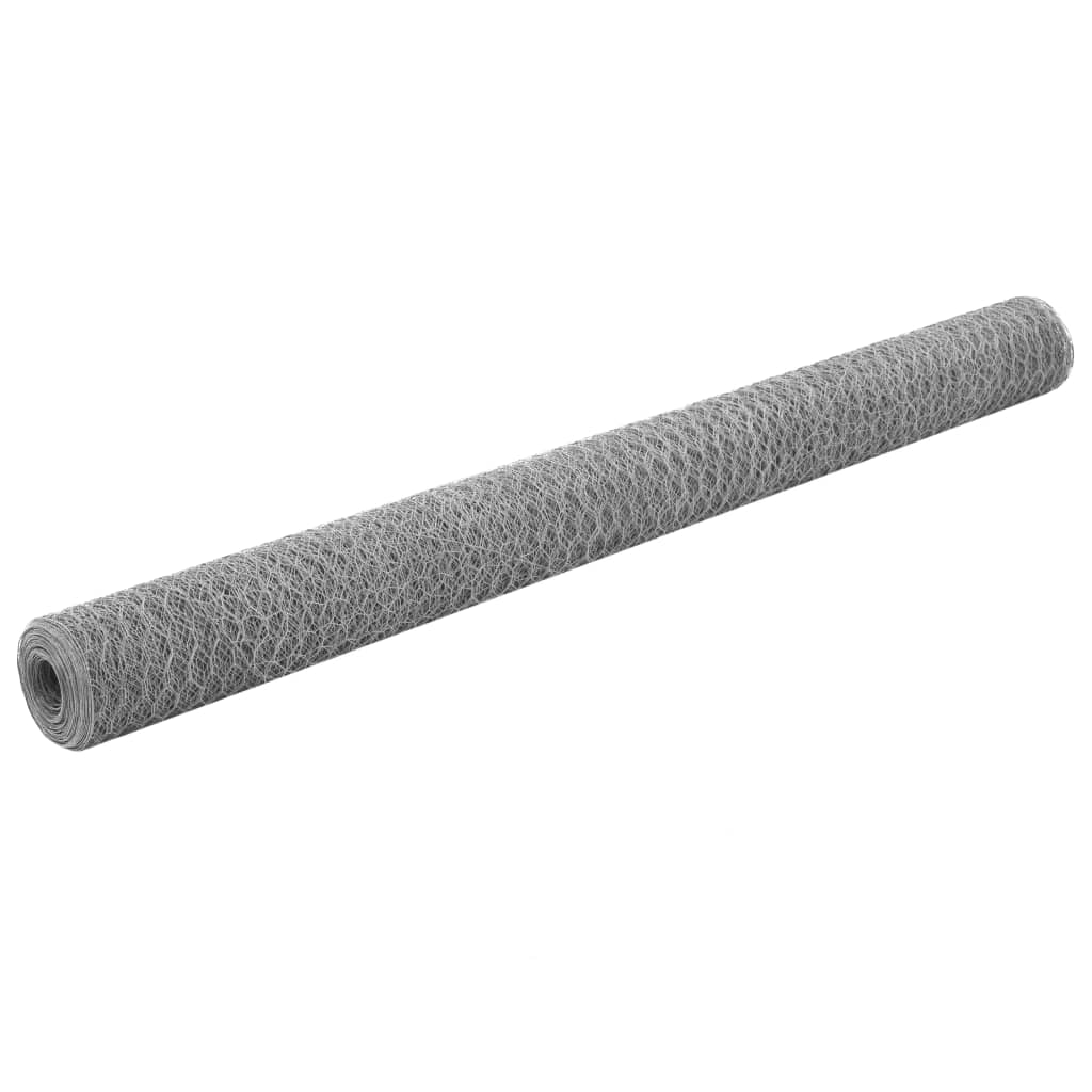 vidaXL Wire Fence Galvanized Steel 25x1.5 m Silver