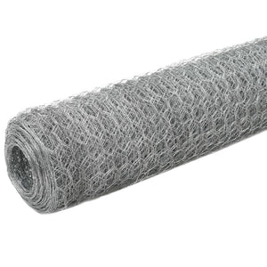vidaXL Galvanized Steel Wire Fence 25x1.2 m Silver