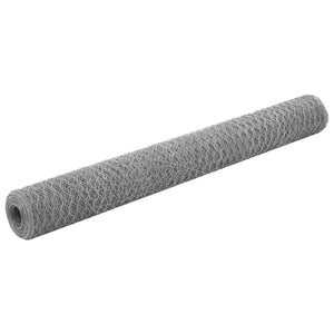 vidaXL Galvanized Steel Wire Fence 25x1.2 m Silver
