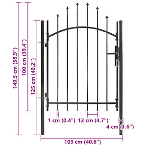 vidaXL Garden Gate Woerden Steel 1x1 m Black