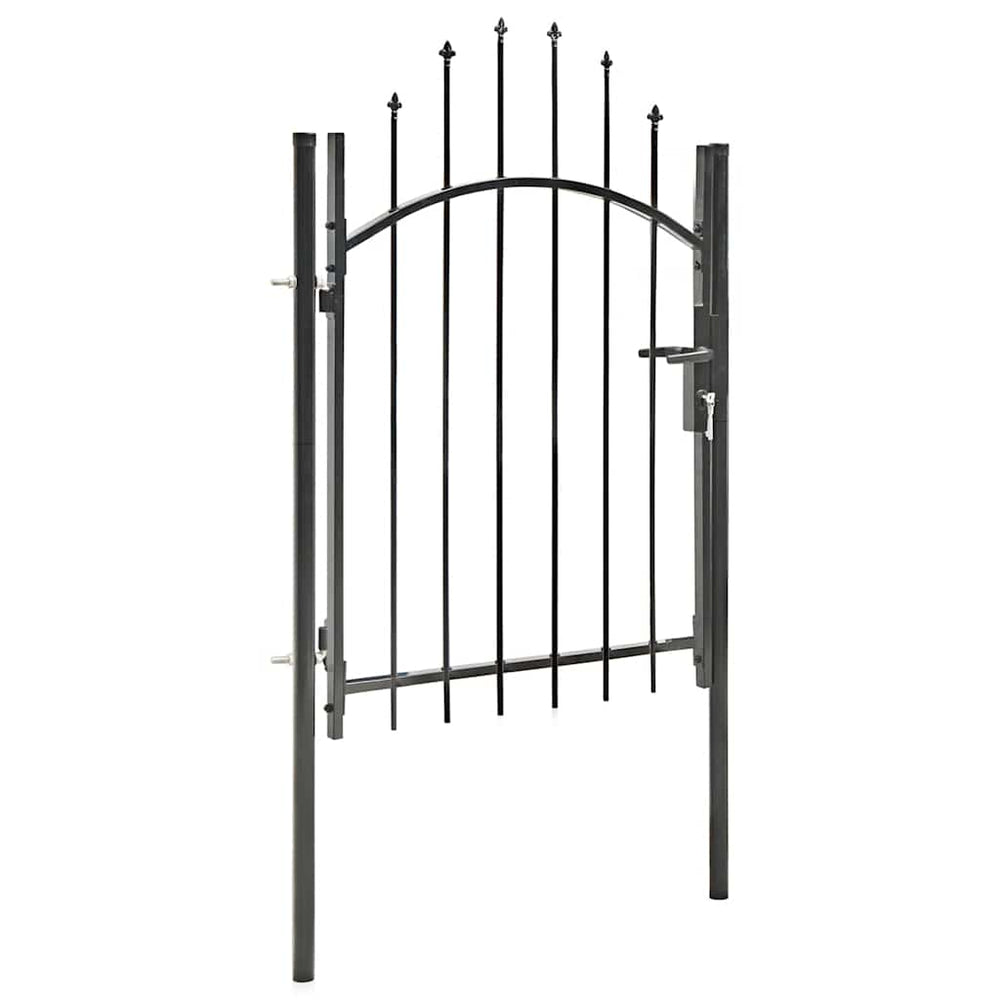 vidaXL Garden Gate Woerden Steel 1x1.25 m Black