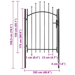 vidaXL Garden Gate Woerden Steel 1x1.5 m Black