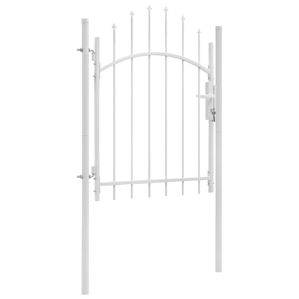 vidaXL Garden Gate Woerden Steel 1x1.25 m White