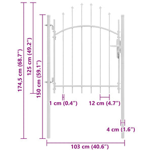 vidaXL Garden Gate Woerden Steel 1x1.25 m White