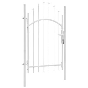 vidaXL Garden Gate Woerden Steel 1x2.25 m White