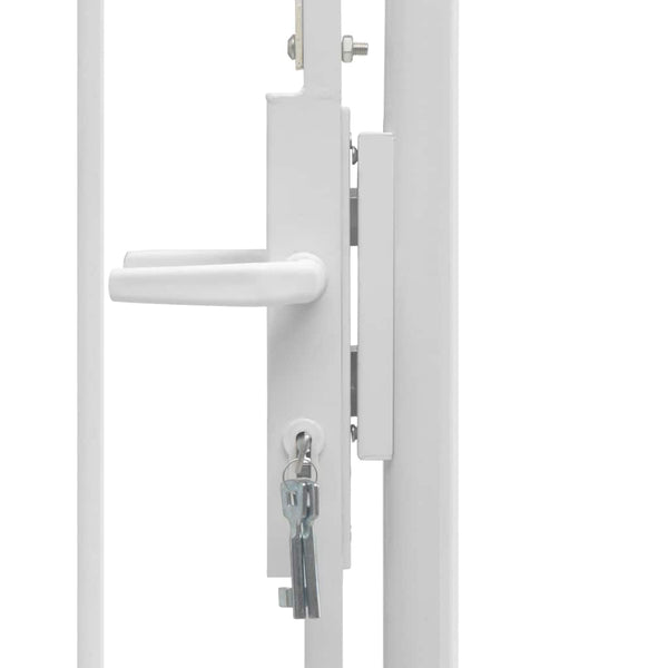 vidaXL Garden Gate Woerden Steel 1x2.25 m White