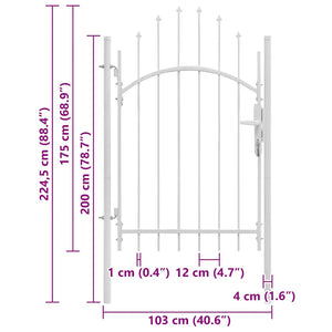 vidaXL Garden Gate Woerden Steel 1x2.25 m White