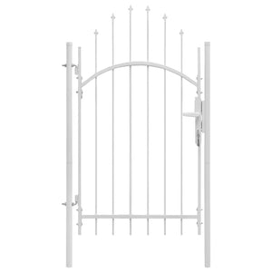 vidaXL Garden Gate Woerden Steel 1x2.45 m White