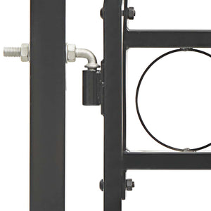 vidaXL Garden Gate ASSEN with Arched Top Steel 102 x 125 cm Black