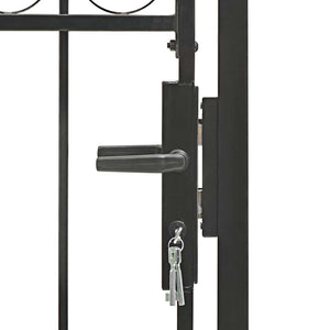 vidaXL Garden Gate ASSEN with Arched Top Steel 102 x 125 cm Black