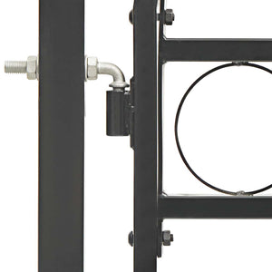 vidaXL Garden Gate ASSEN with Arched Top Steel 102 x 175 cm Black