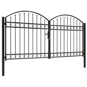 vidaXL ASSEN Double Gate with Arched Top Steel 300 x 125 cm