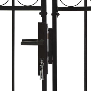 vidaXL ASSEN Double Gate with Arched Top Steel 300 x 125 cm