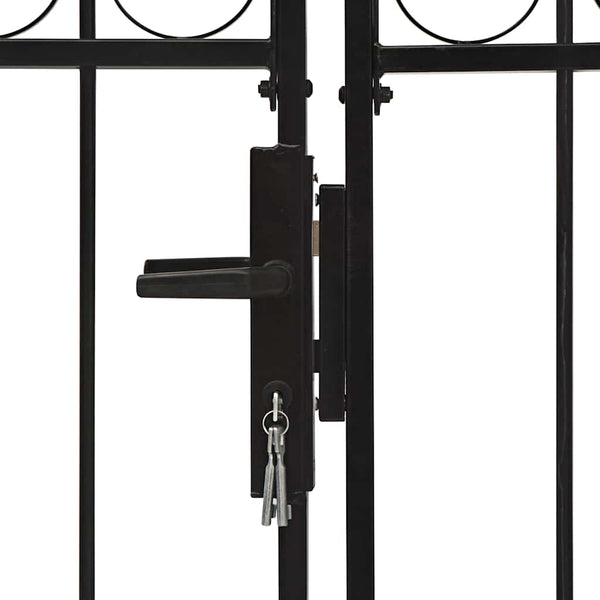 vidaXL ASSEN Double Gate with Arched Top Steel 300 x 125 cm