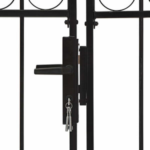 vidaXL Garden Gate ASSEN Double Door with Arched Top Steel 300 x 150 cm