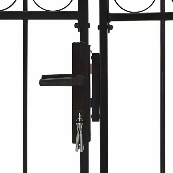 vidaXL Garden Gate ASSEN Double Door with Arched Top Steel 300 x 150 cm