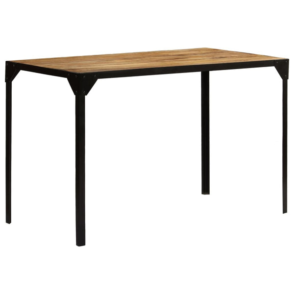 vidaXL Dining Table Rough Solid Mango Wood and Steel 120 cm