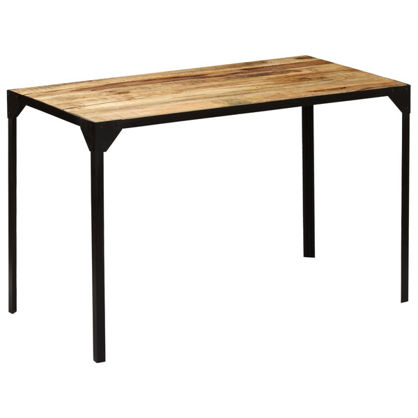 vidaXL Dining Table Rough Solid Mango Wood and Steel 120 cm