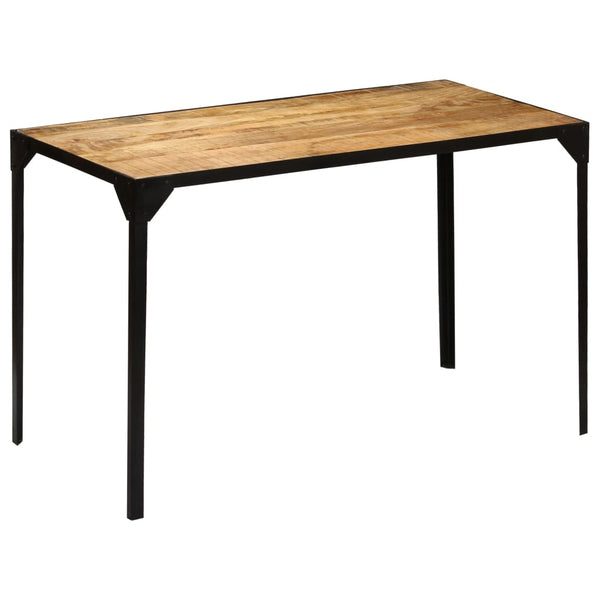 vidaXL Dining Table Rough Solid Mango Wood and Steel 120 cm