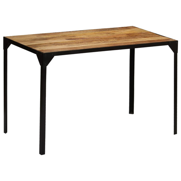 vidaXL Dining Table Rough Solid Mango Wood and Steel 120 cm
