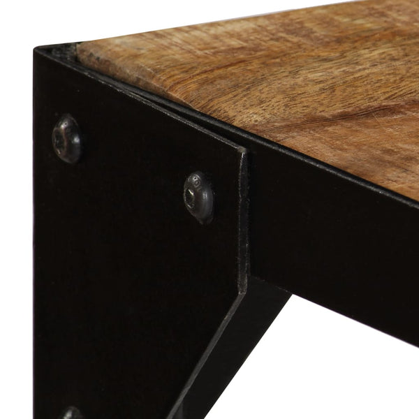 vidaXL Dining Table Rough Solid Mango Wood and Steel 120 cm