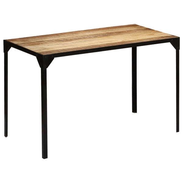 vidaXL Dining Table Rough Solid Mango Wood and Steel 120 cm