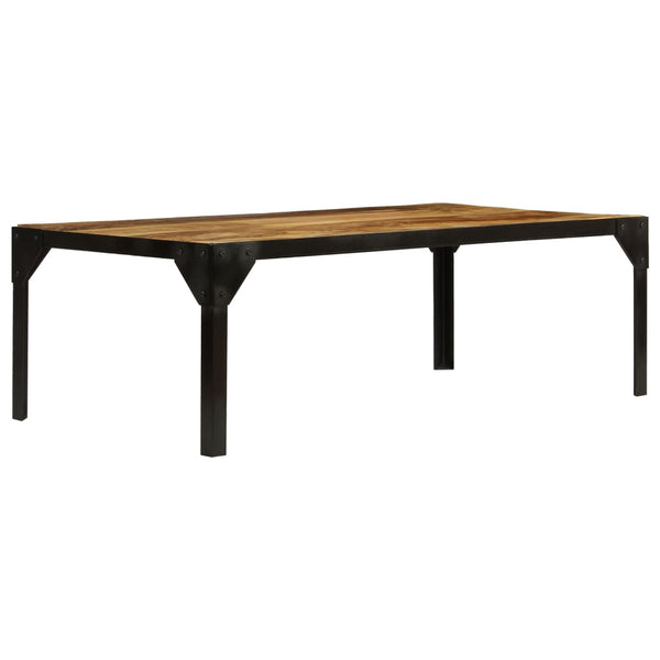 vidaXL Coffee Table Rough Solid Mango Wood and Steel 110 cm
