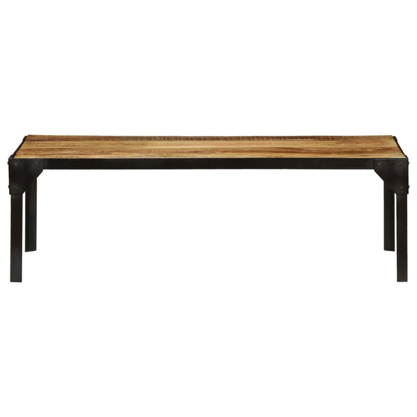 vidaXL Coffee Table Rough Solid Mango Wood and Steel 110 cm