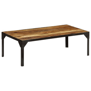 vidaXL Coffee Table Rough Solid Mango Wood and Steel 110 cm