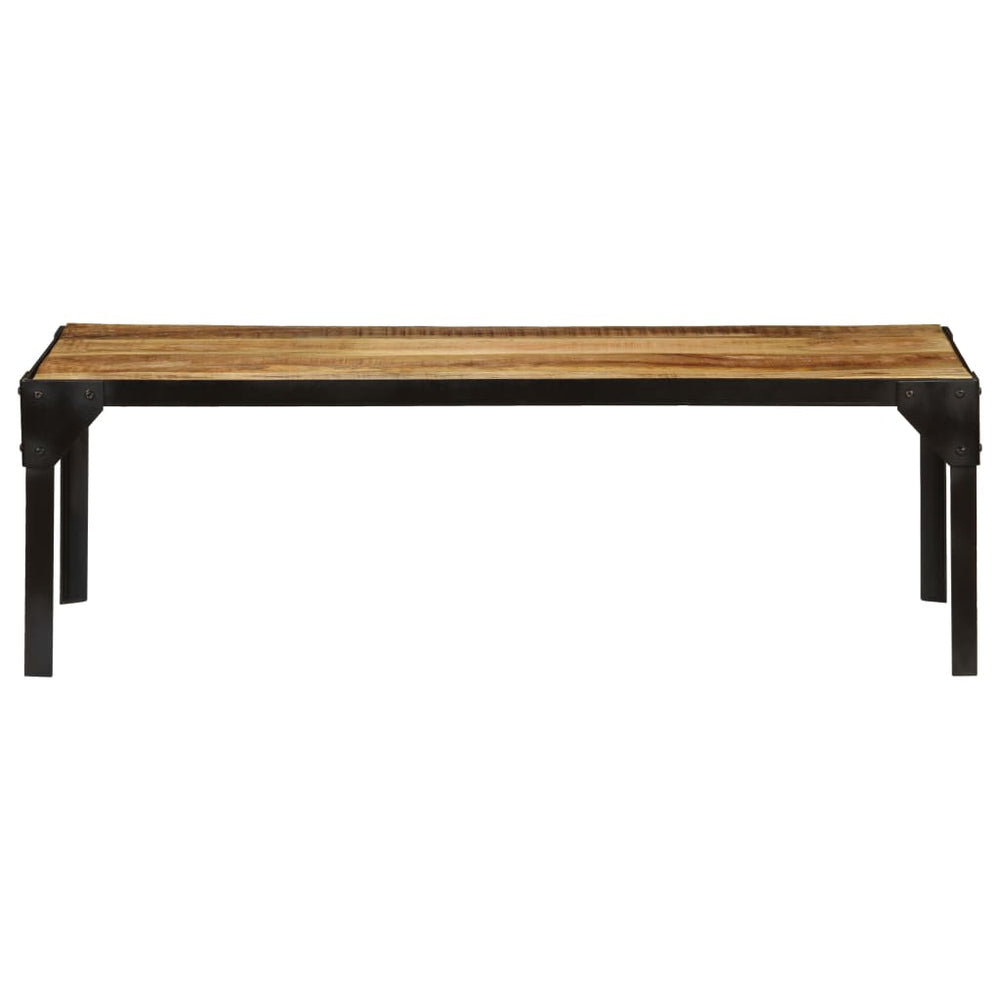 vidaXL Coffee Table Rough Solid Mango Wood and Steel 110 cm