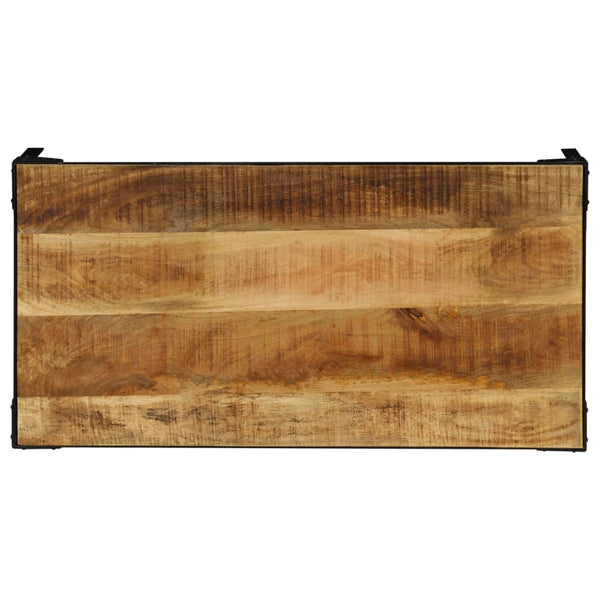 vidaXL Coffee Table Rough Solid Mango Wood and Steel 110 cm