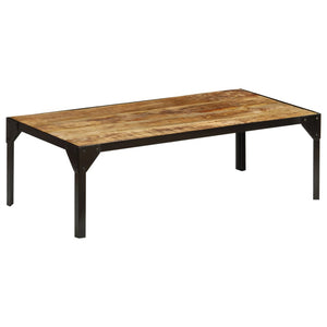 vidaXL Coffee Table Rough Solid Mango Wood and Steel 110 cm