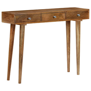 vidaXL Console Table Solid Mango Wood 102 x 30 x 79 cm