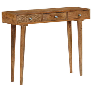 vidaXL Console Table Solid Mango Wood 102 x 30 x 79 cm