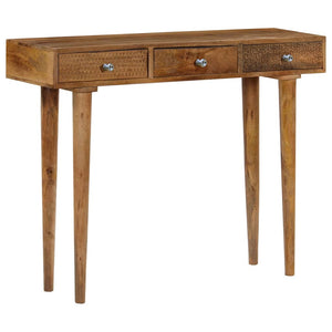 vidaXL Console Table Solid Mango Wood 102 x 30 x 79 cm