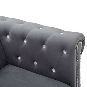 vidaXL Chesterfield 3-Seater Sofa Velvet Upholstery 199x75x72 cm Grey