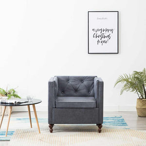 vidaXL Armchair Grey Fabric