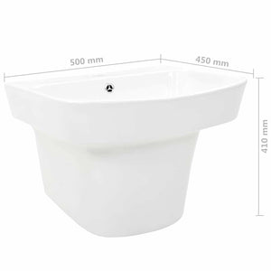 vidaXL Wash Basin White 50 x 45 x 41 cm Glazed Ceramic