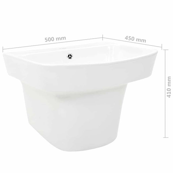 vidaXL Wash Basin White 50 x 45 x 41 cm Glazed Ceramic
