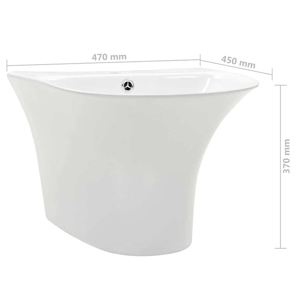 vidaXL Wash Basin White 47 x 45 x 37 cm Glazed Ceramic