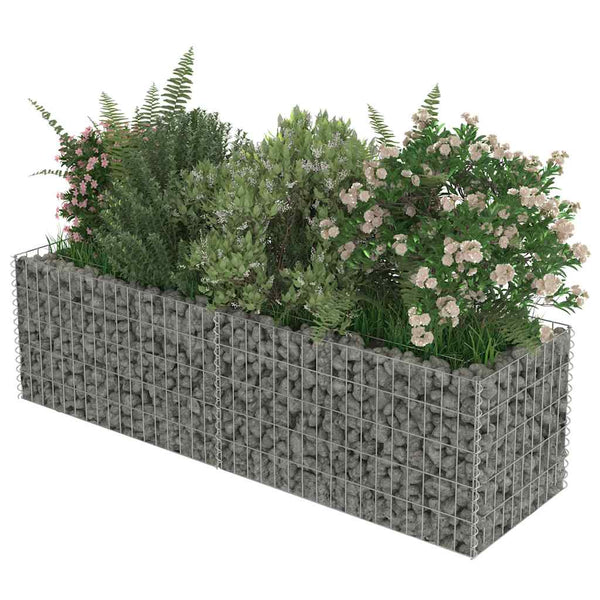 Gabionen-Hochbeet Verzinkter Stahl 180×50×50 cm